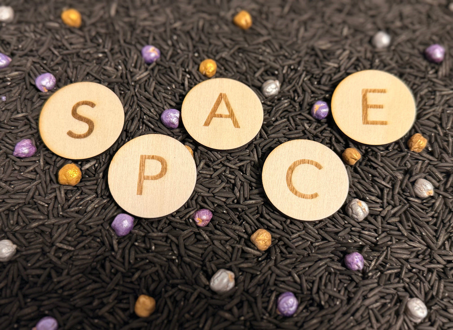 Space-Themed Wooden Sensory Play Props