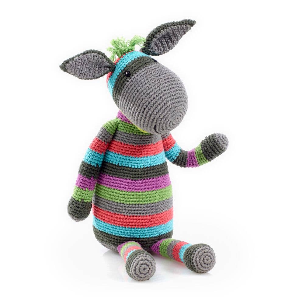 Plush Striped Donkey Stuffed Animal