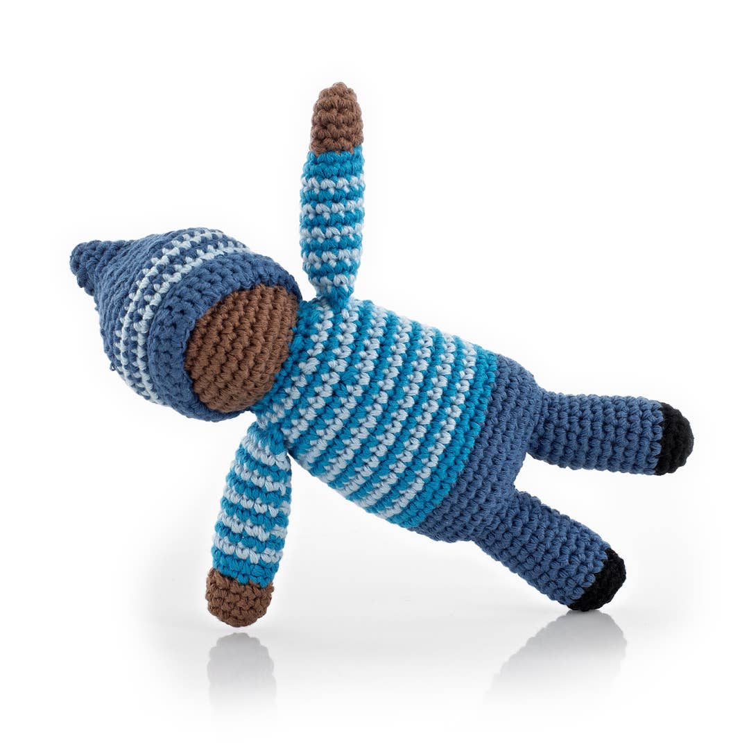 Blue Pixie Doll Rattle - Birch