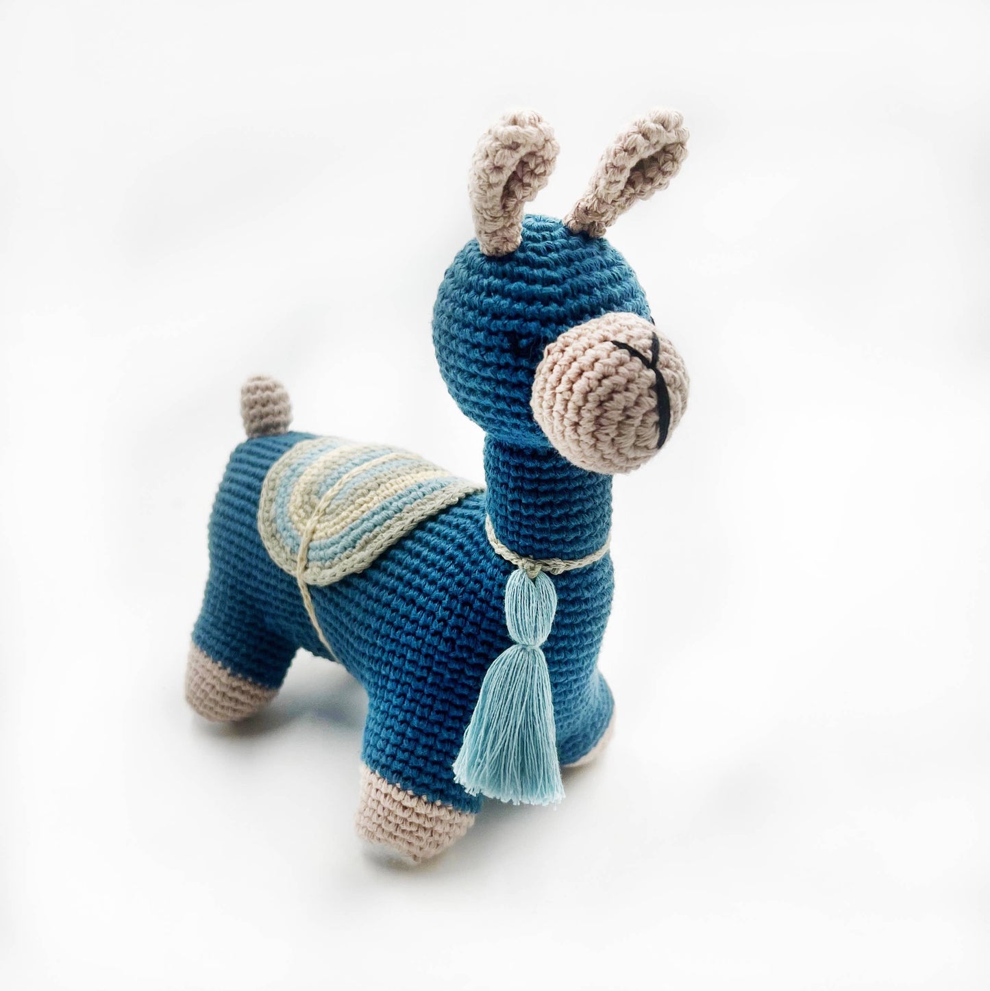 Plush Llama Organic Kids Toy: Blue