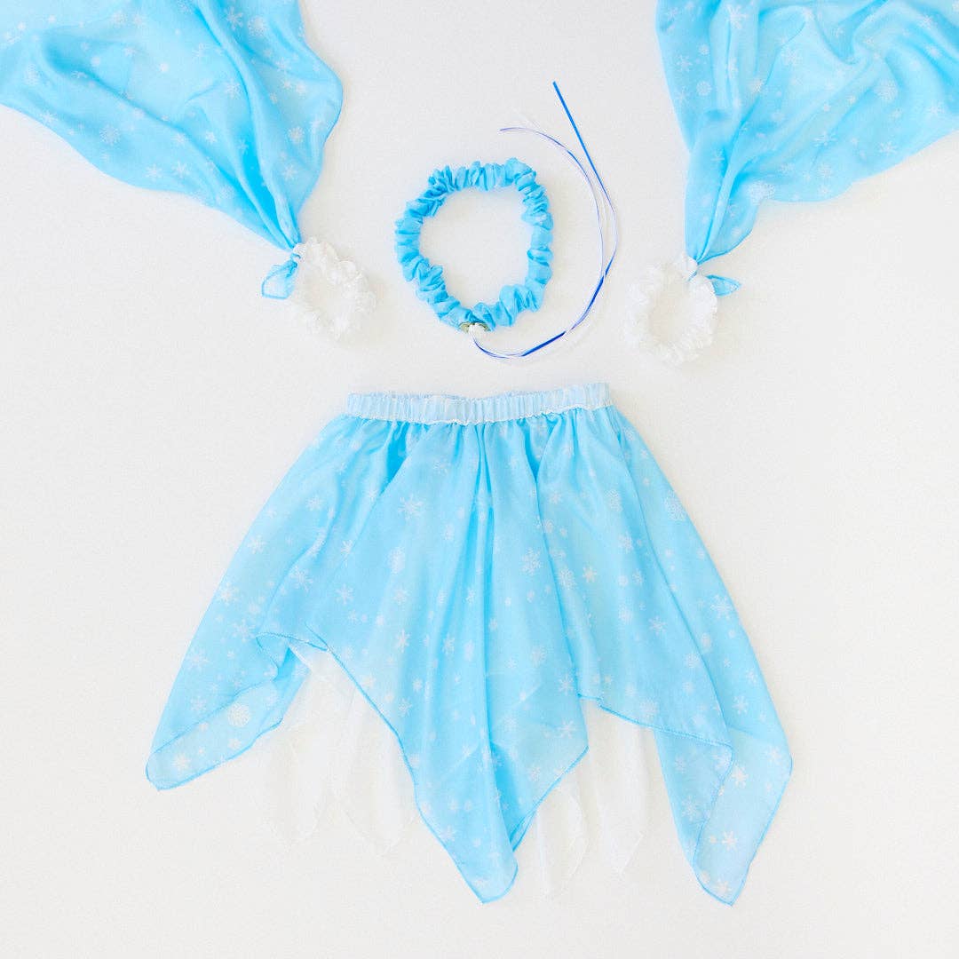 Sarah’s Silks - Snow Fairy Princess Set with Skirt, Garland, & Wrist Streamers