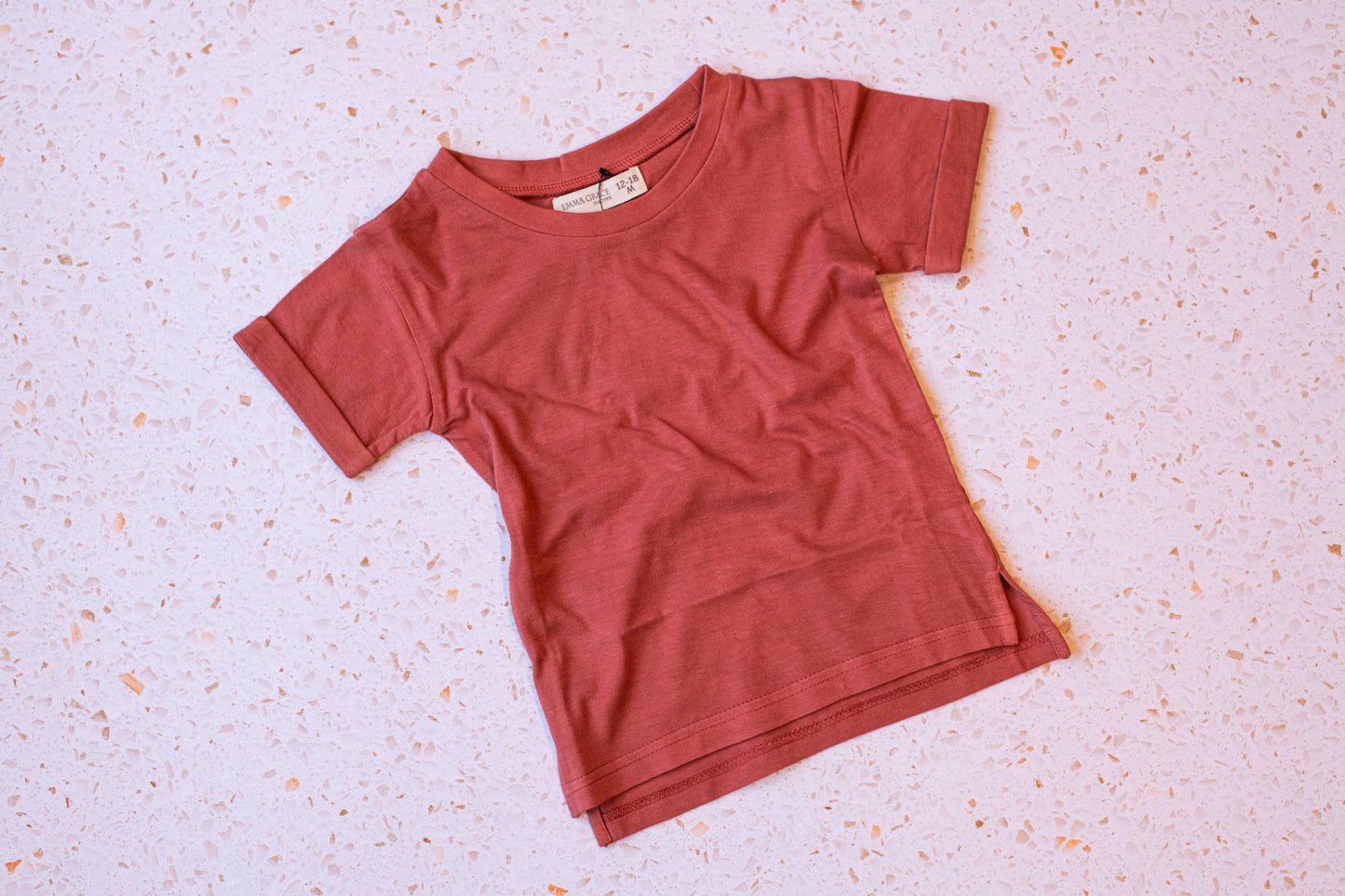 Emma Grace Shoppe - EG Organic Basic Hemmed Tee - Terracotta: 18-24M