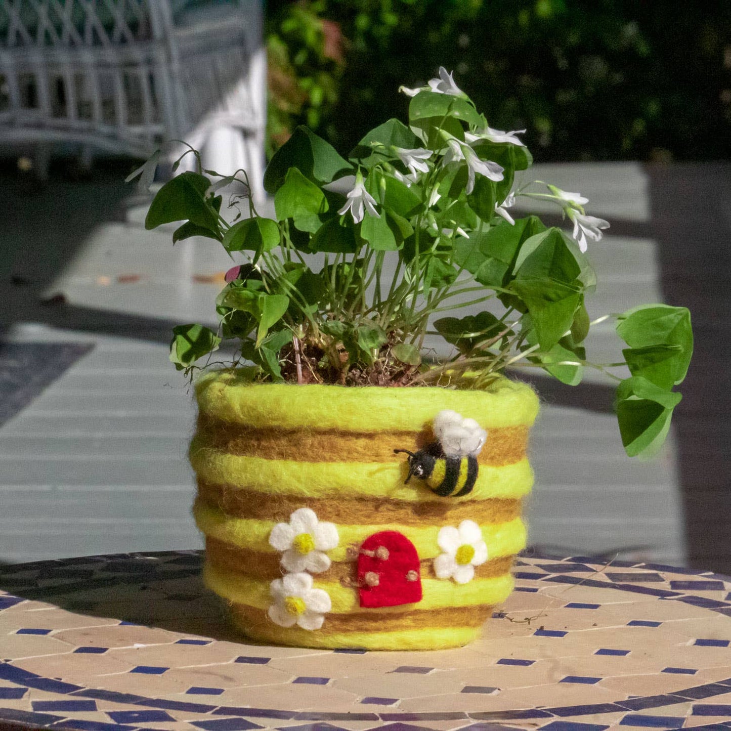 dZi Handmade - Honey Hive Felt Pot