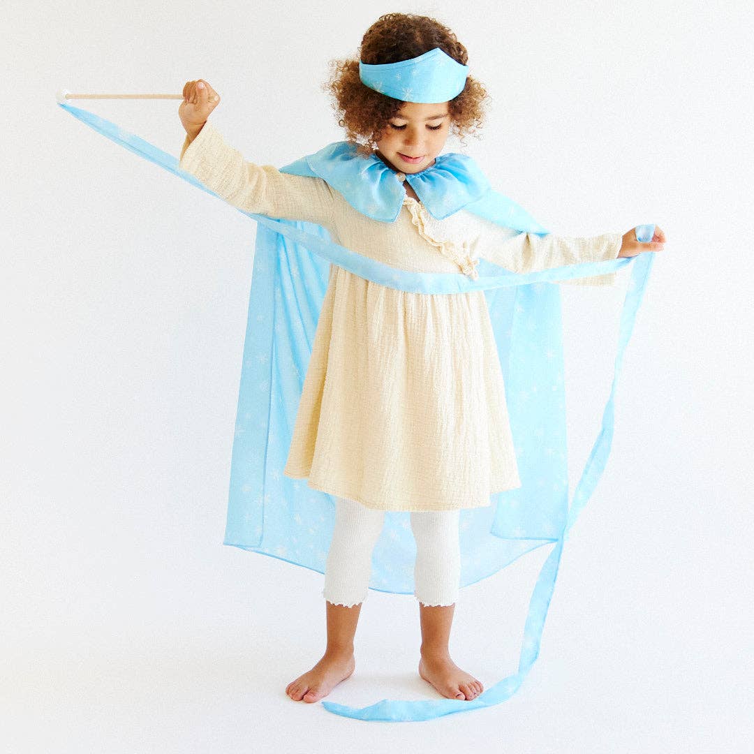 Sarah’s Silks - Snow King/Queen Dress Up Set with Cape, Tiara, & Streamer