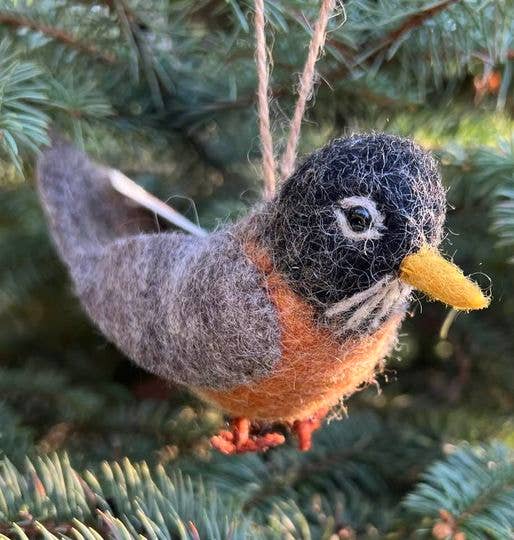 Red Robin Felt Bird Ornaments