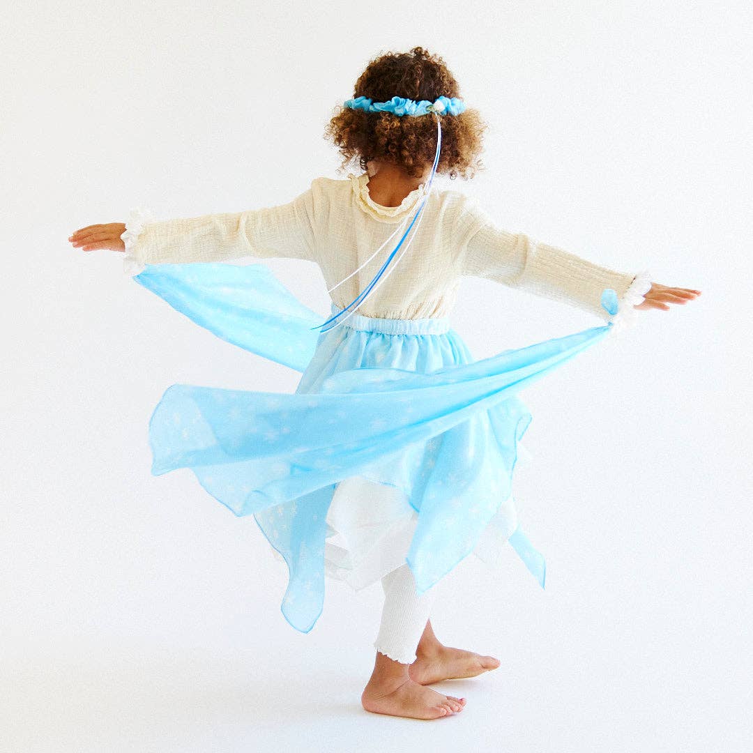 Sarah’s Silks - Snow Fairy Princess Set with Skirt, Garland, & Wrist Streamers