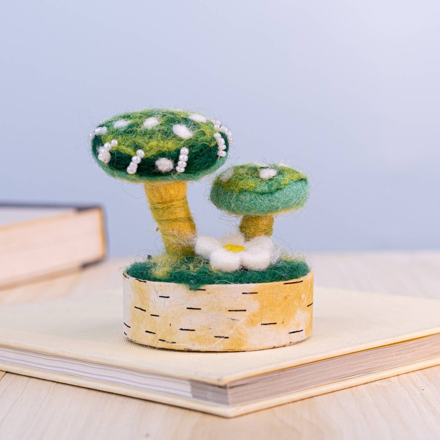 dZi Handmade - Green Parrot Woodland Mushroom