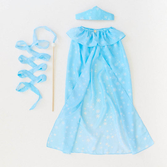 Sarah’s Silks - Snow King/Queen Dress Up Set with Cape, Tiara, & Streamer