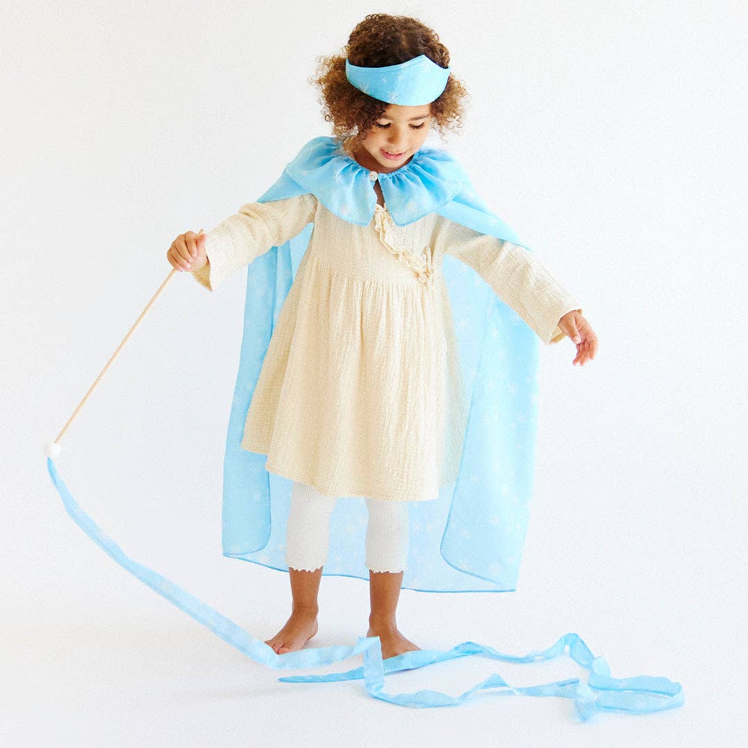 Sarah’s Silks - Snow King/Queen Dress Up Set with Cape, Tiara, & Streamer