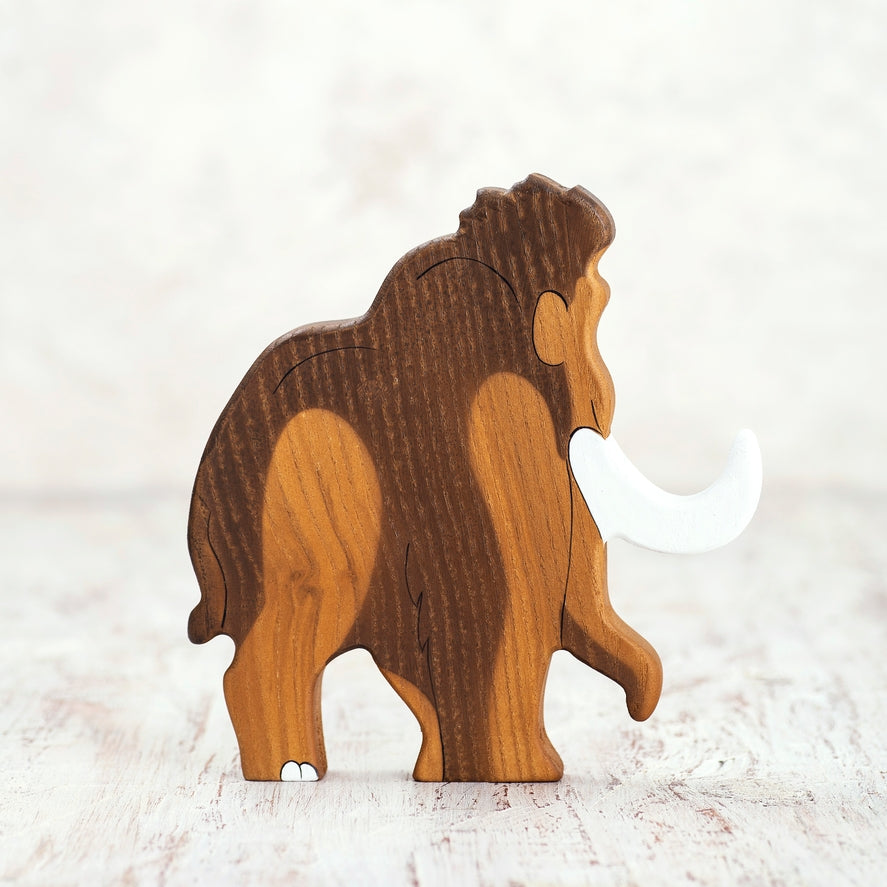 Wooden Mammoth Toy Pre-Historic Animals Dinosaurs