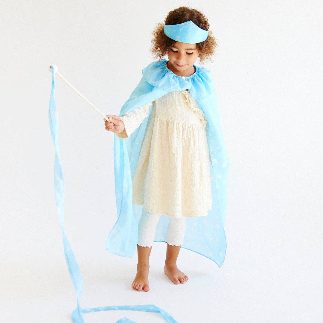 Sarah’s Silks - Snow King/Queen Dress Up Set with Cape, Tiara, & Streamer