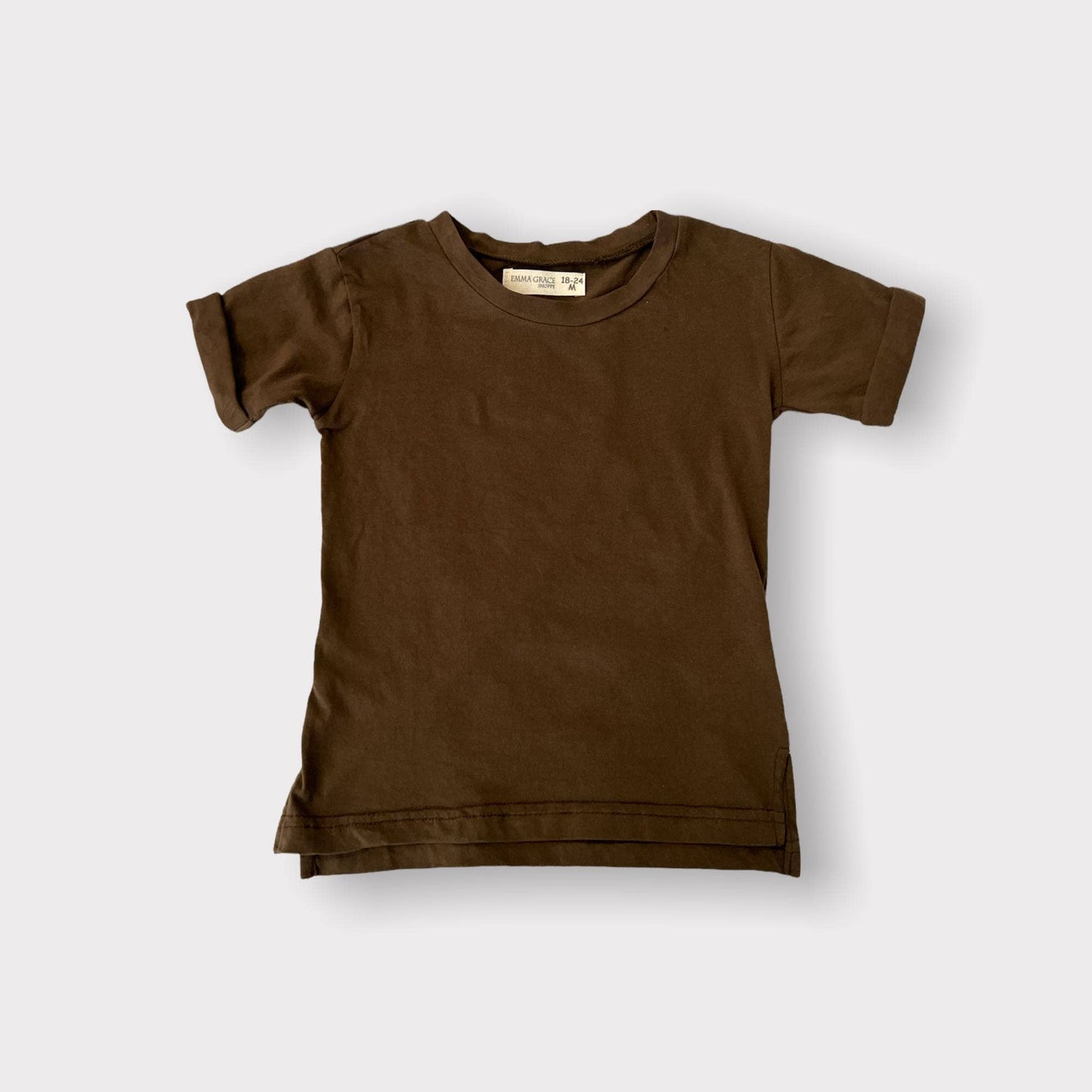 Emma Grace Shoppe - EG Organic Basic Hemmed Tee - Chocolate