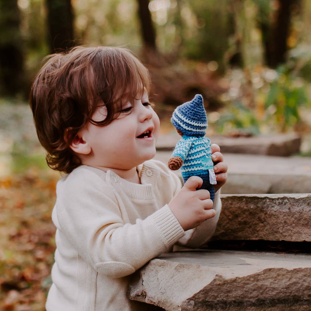 Blue Pixie Doll Rattle - Birch