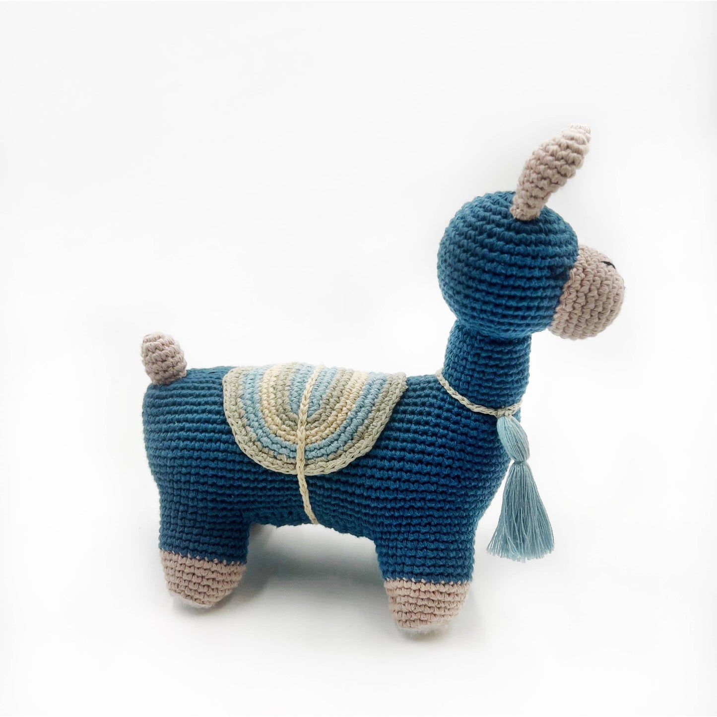 Plush Llama Organic Kids Toy: Blue