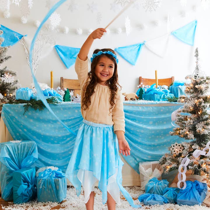 Snow Garland - Silk Headband with Ribbons