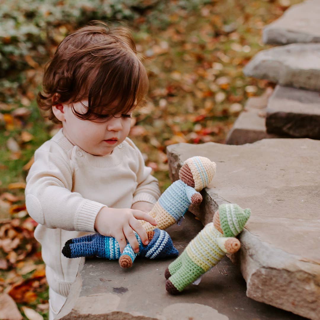 Blue Pixie Doll Rattle - Birch