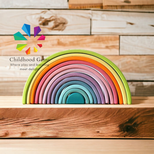 Large Rainbow - Pastel Wooden Stacker