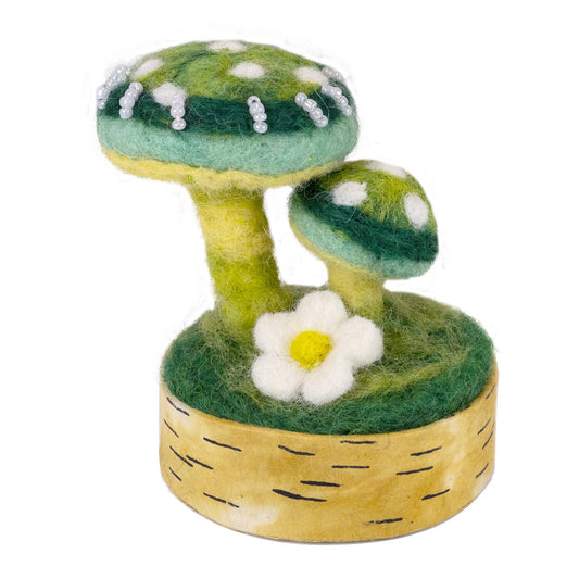 dZi Handmade - Green Parrot Woodland Mushroom