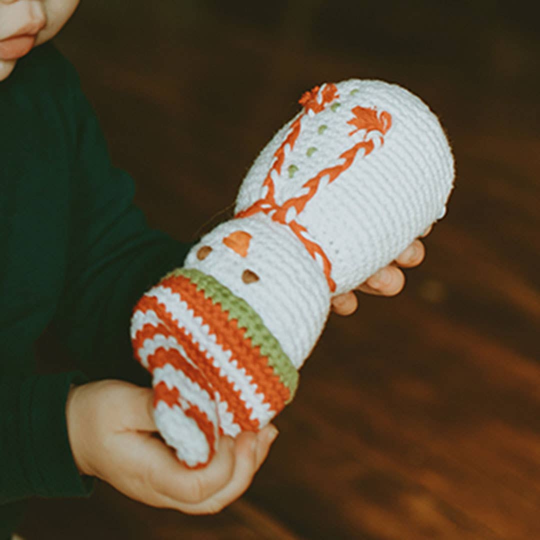 Pebble - Christmas Baby Rattle - Snowman