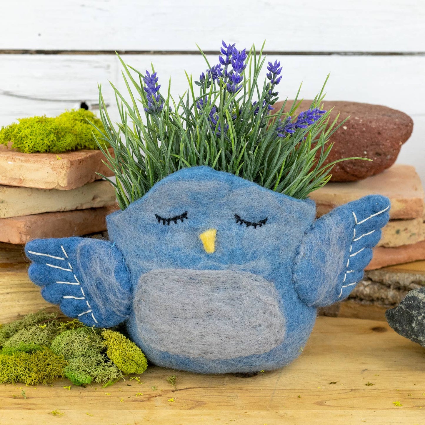 dZi Handmade - Bluebird Felt Pot