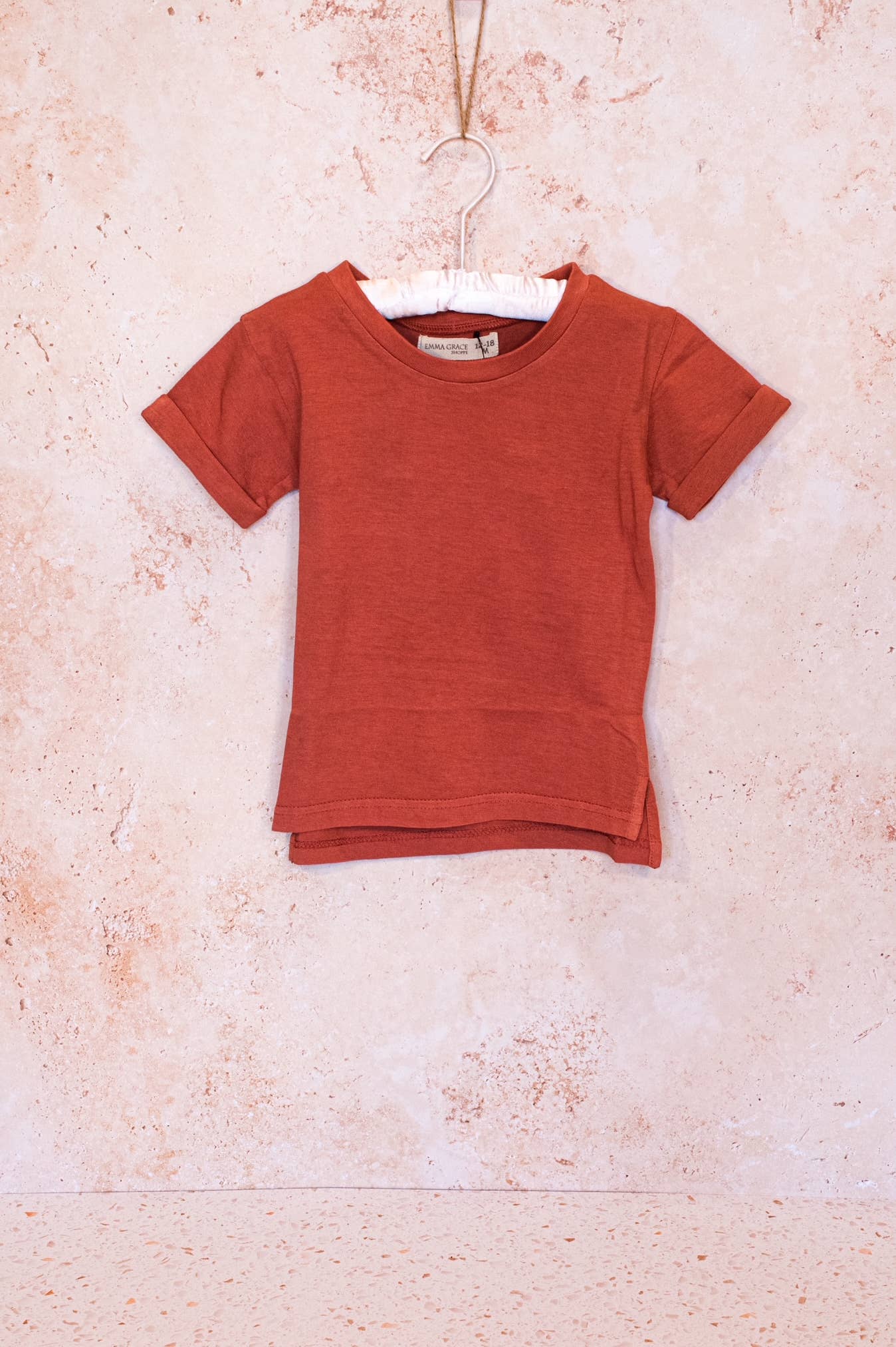 Emma Grace Shoppe - EG Organic Basic Hemmed Tee - Terracotta: 18-24M