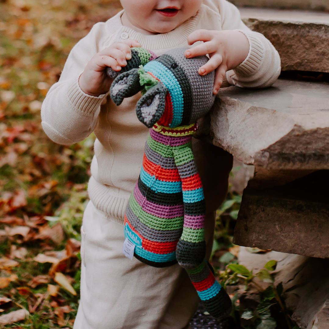 Plush Striped Donkey Stuffed Animal