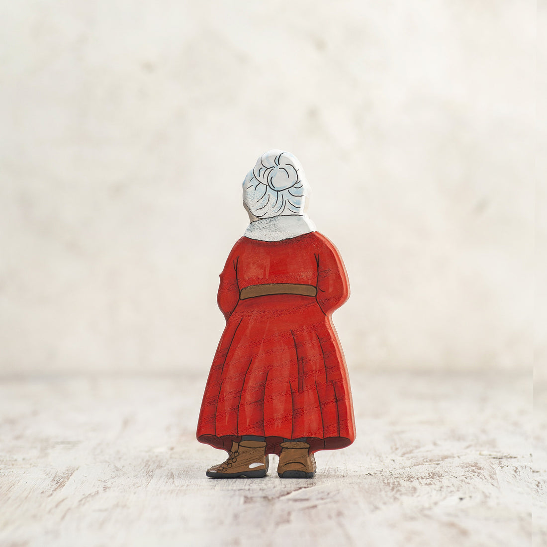 Wooden Caterpillar Mrs. Claus Figurine (European)